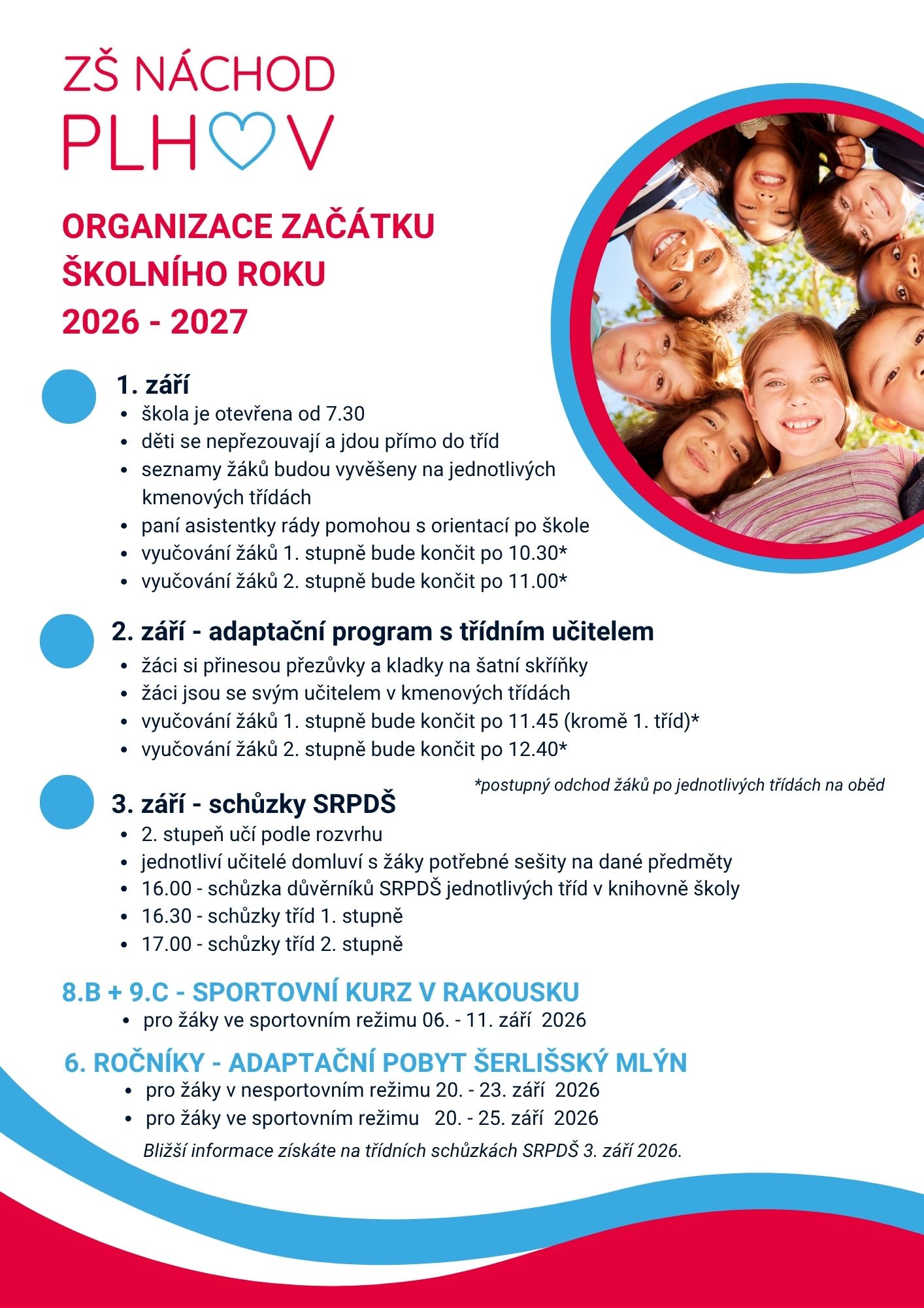 Organizace první týden školy 202627